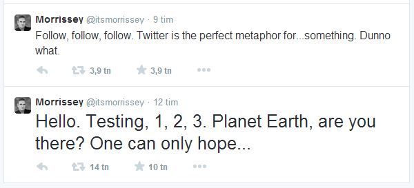 Morrisseys första tweet